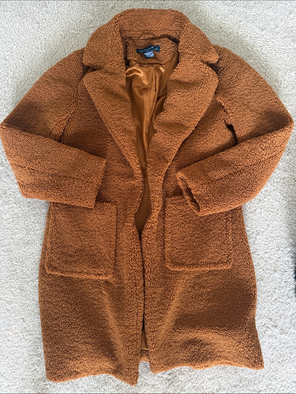 Teddy Fleece Long Coat - Brown